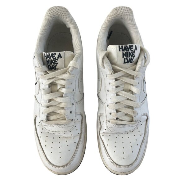 Nike Air Force 1 Low Have A Nike Day White Leather‎ Smiley Face Mens 10 BQ9044 - Picture 3 of 11